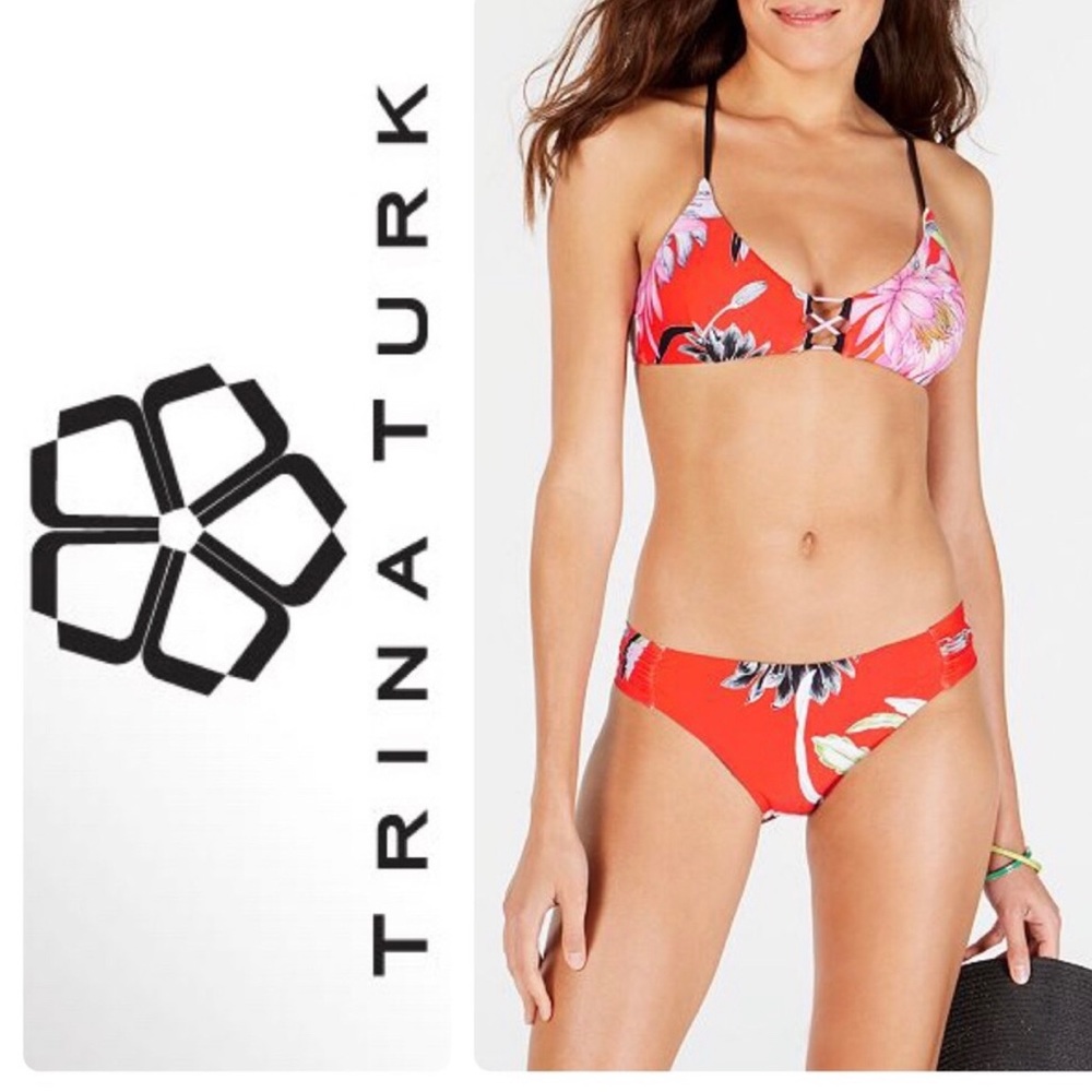 NWT Trina Turk Shangri La Floral-Flame Bikini Set